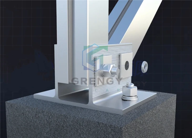 Flat Roof Solar Mounting System With Concrete Base