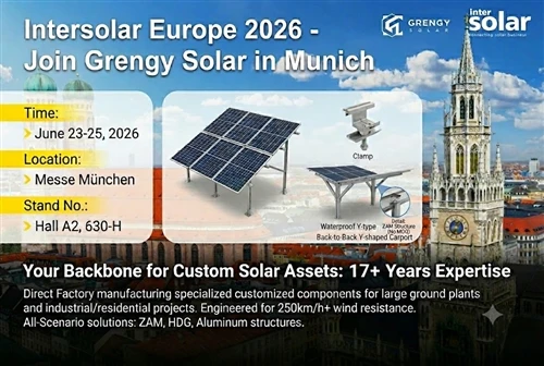 Unisciti a Grengy Solar all'Intersolar Europe 2026: presentazione di soluzion...