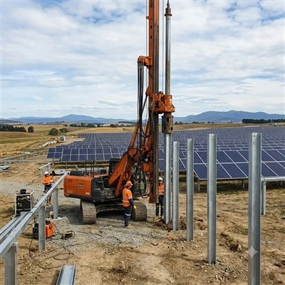 Palo condotto a supporto solare a terra