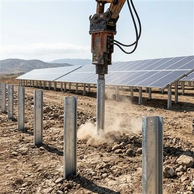 Mucchi di speronamento in acciaio solare di utilità
